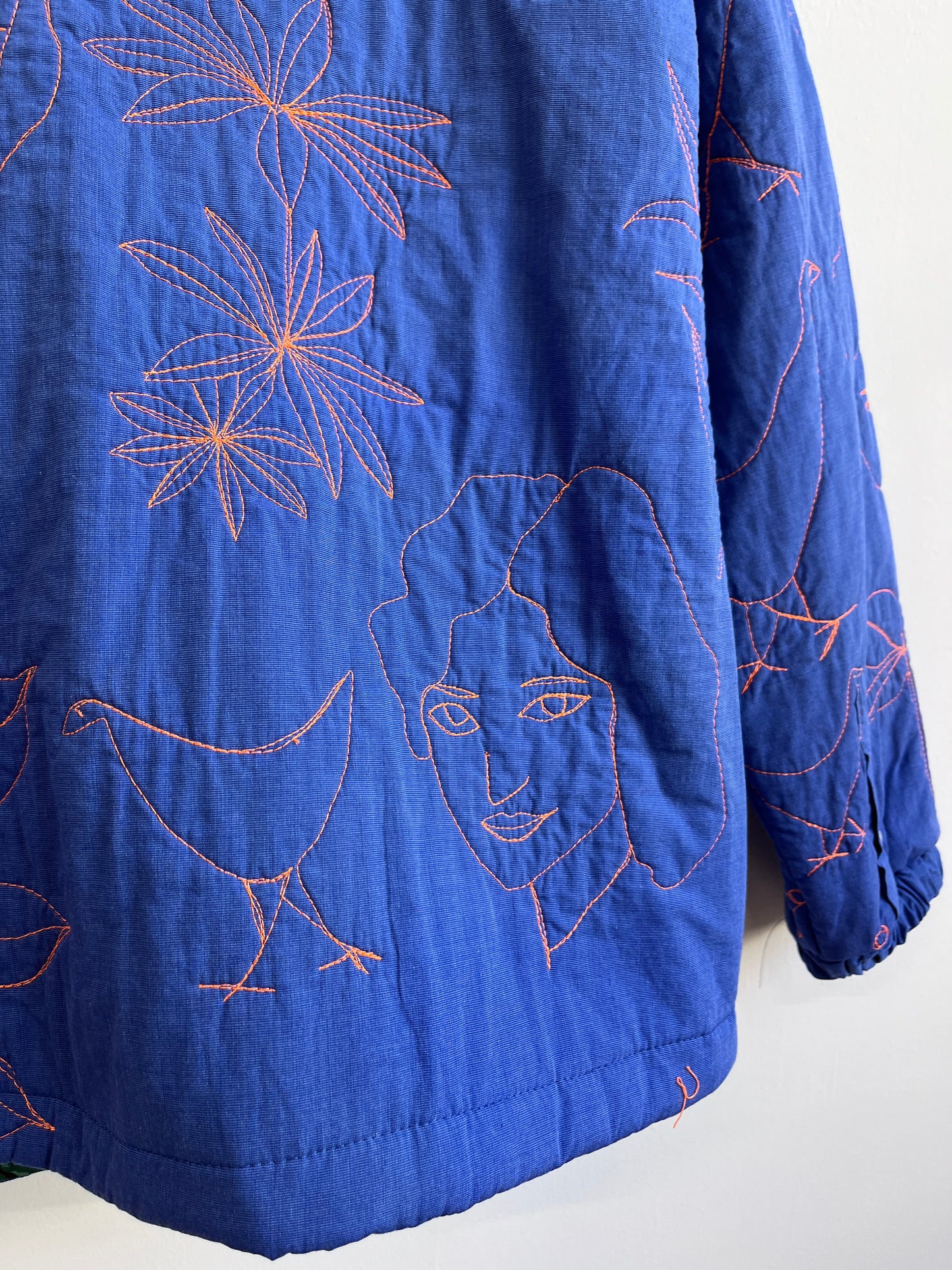A quilted jacket in blue