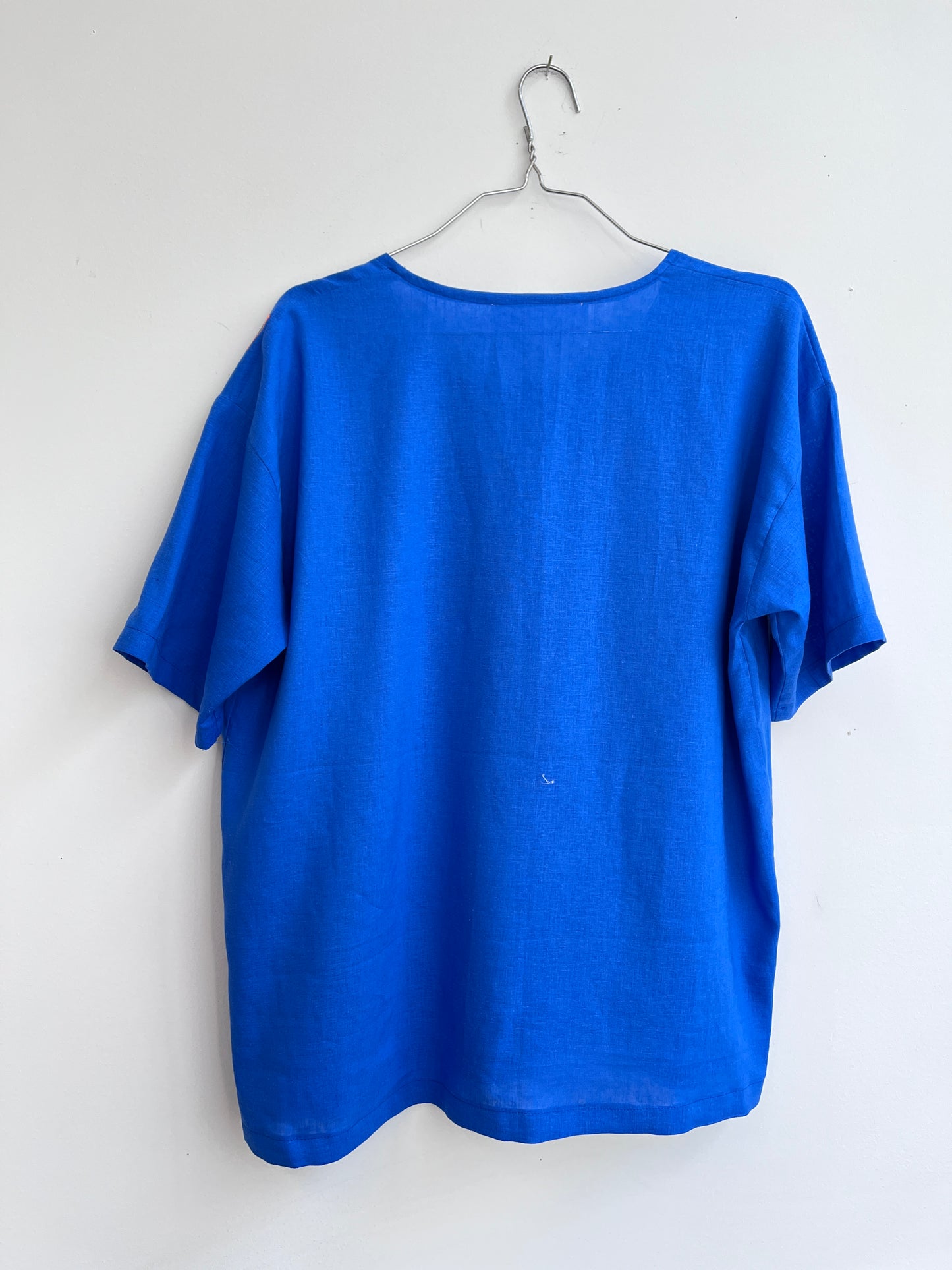 A tropical blue t-shirt