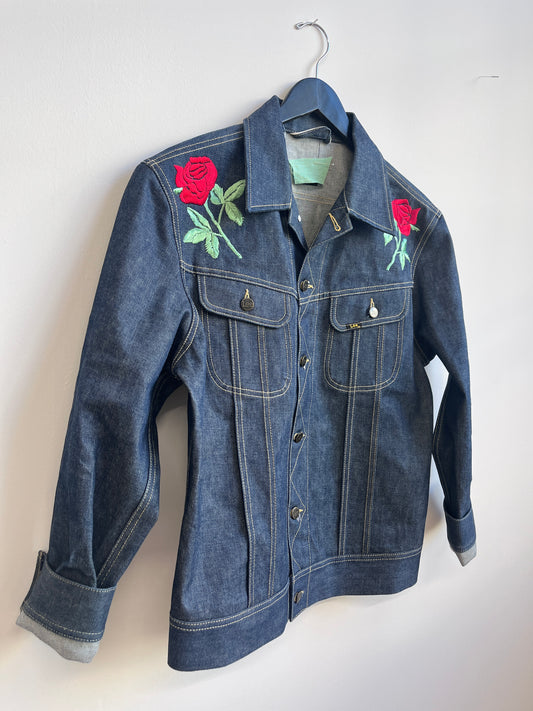 Roses on denim