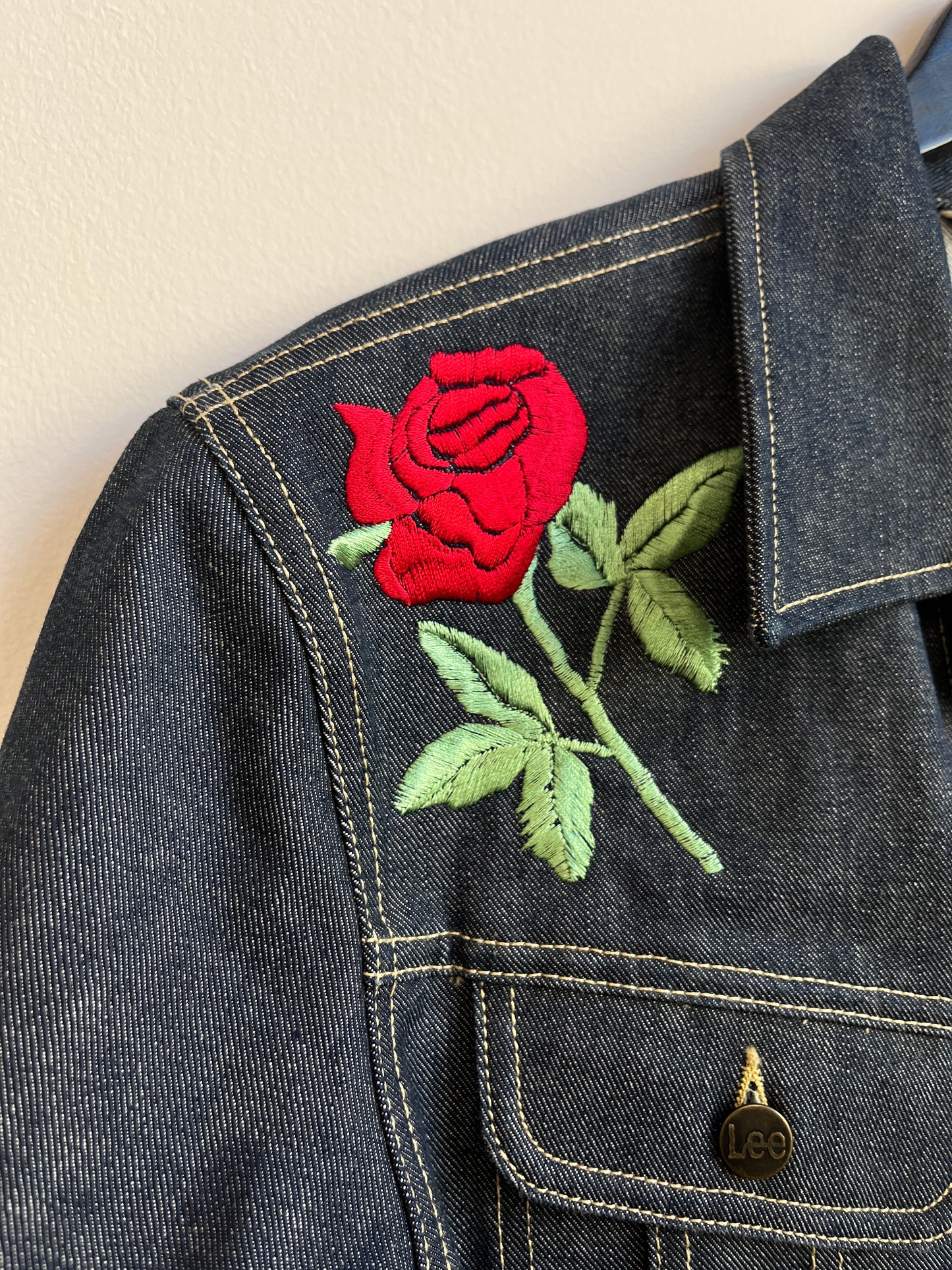 Roses on denim