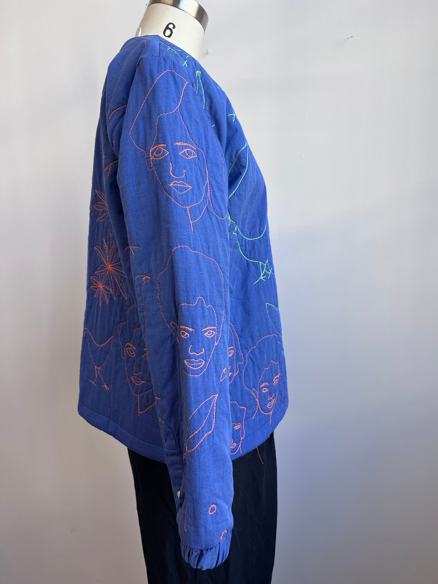 A quilted jacket in blue