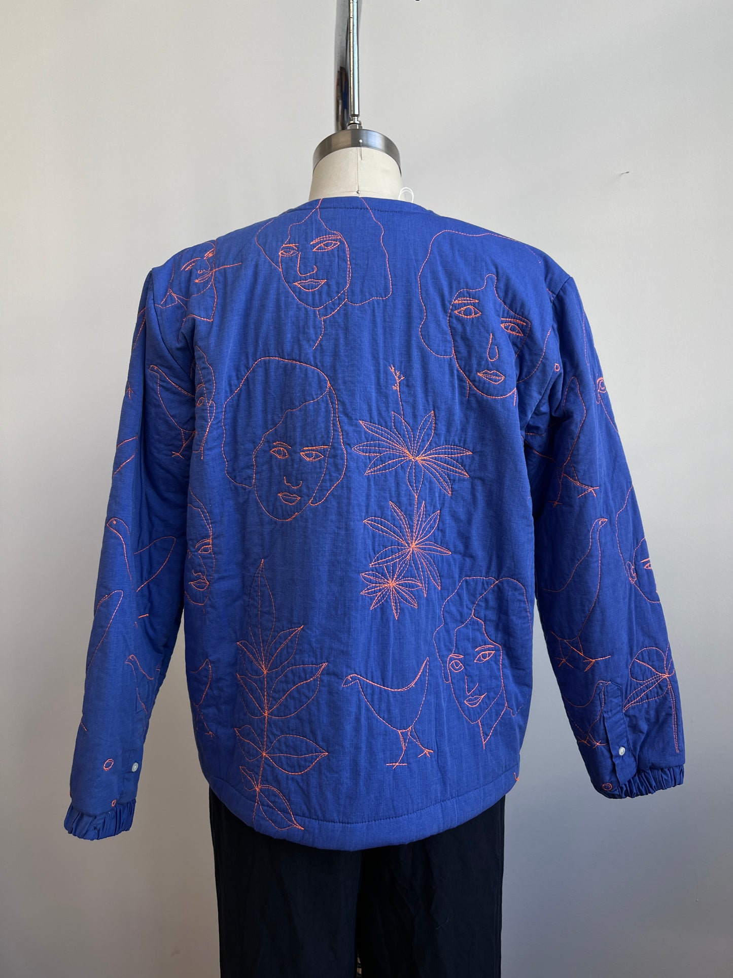 A quilted jacket in blue