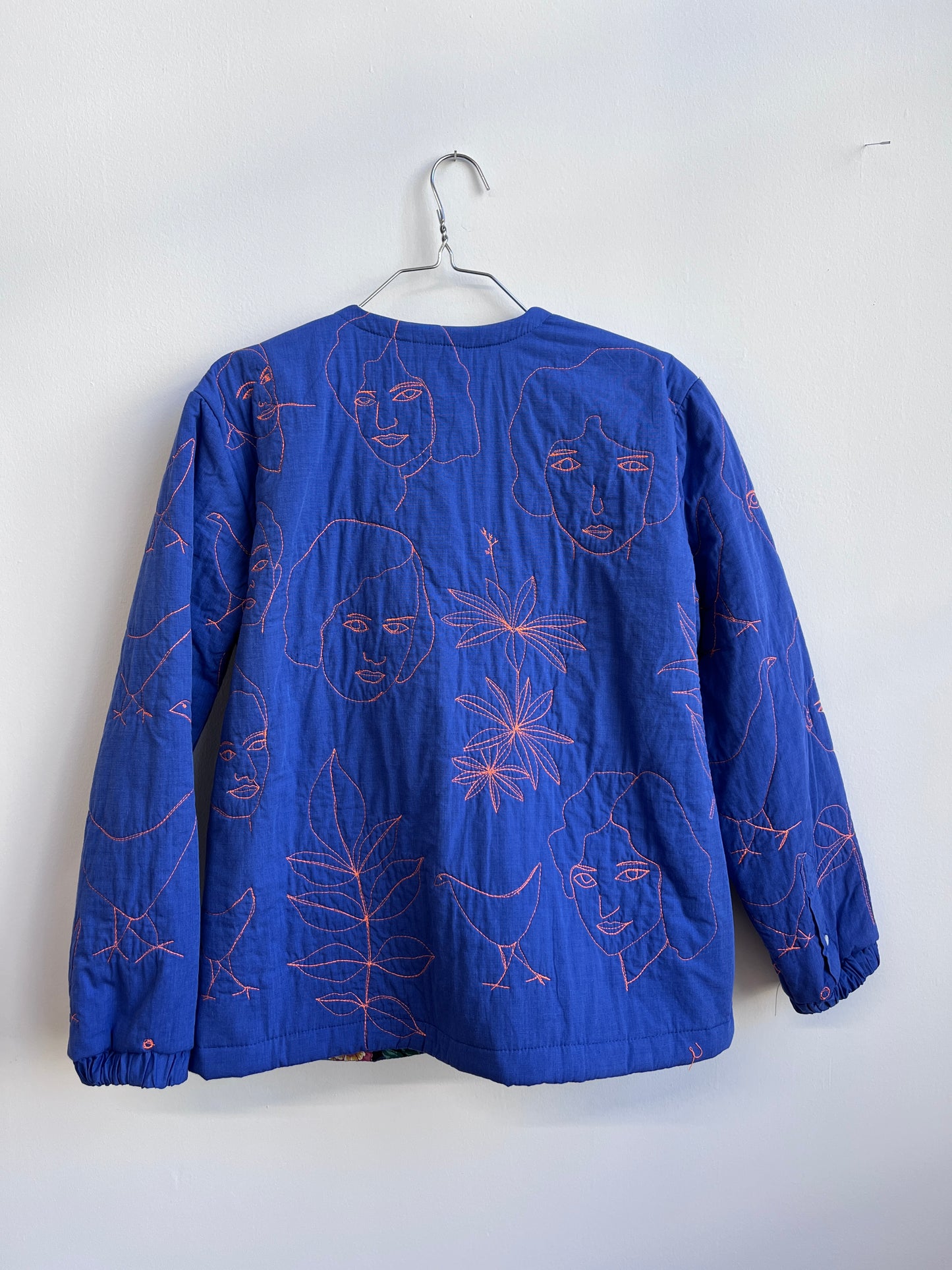 A quilted jacket in blue