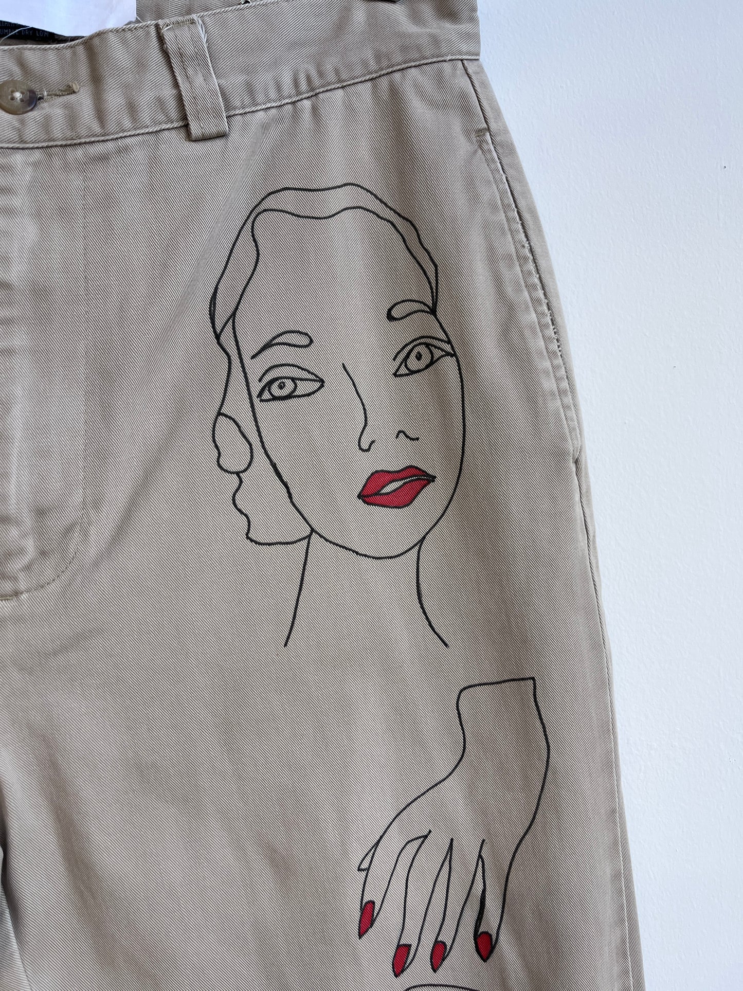 My Faces on Khaki slacks 32 x 28