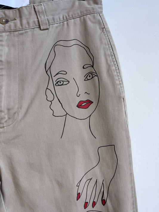 My Faces on Khaki slacks 32 x 28