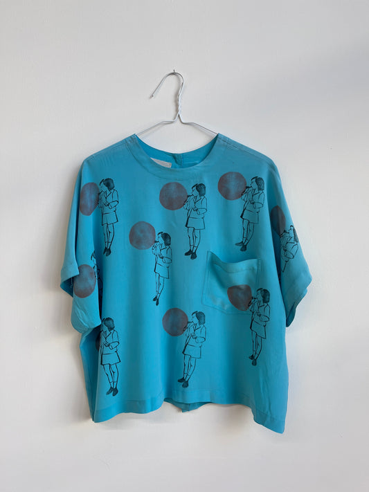 Blowing Balloons on a silk blouse