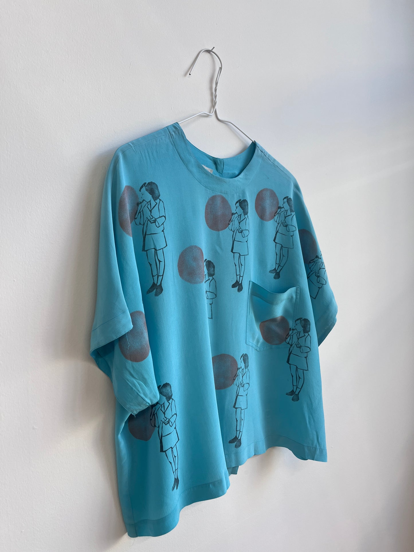 Blowing Balloons on a silk blouse
