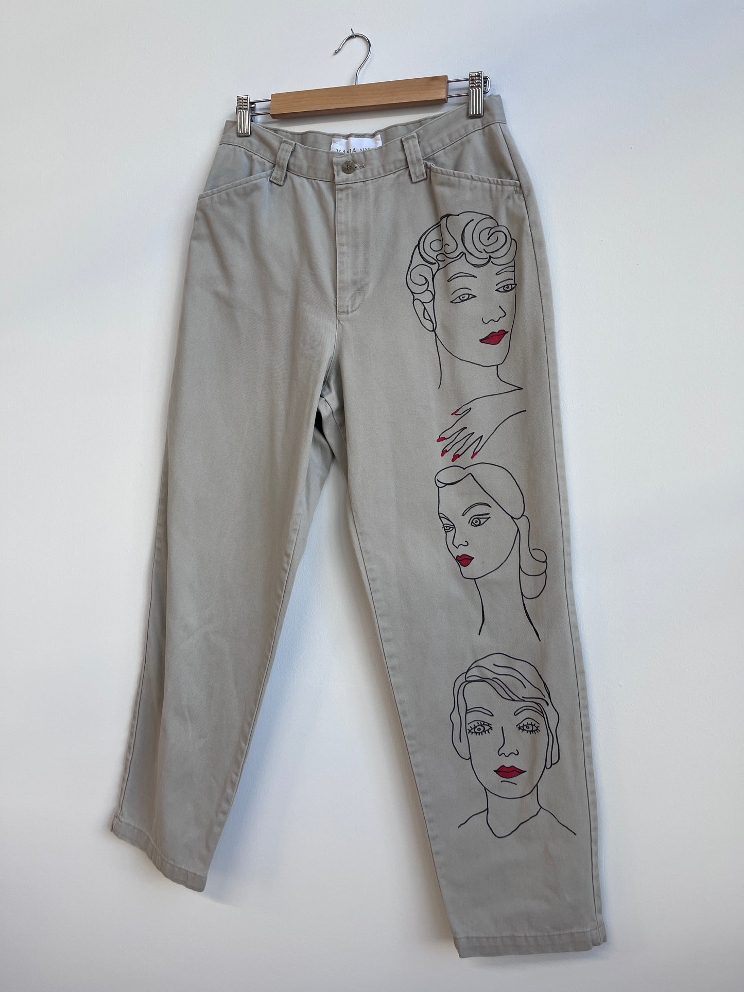 Tapered Leg Pants with my faces hand drawing 30 x 29