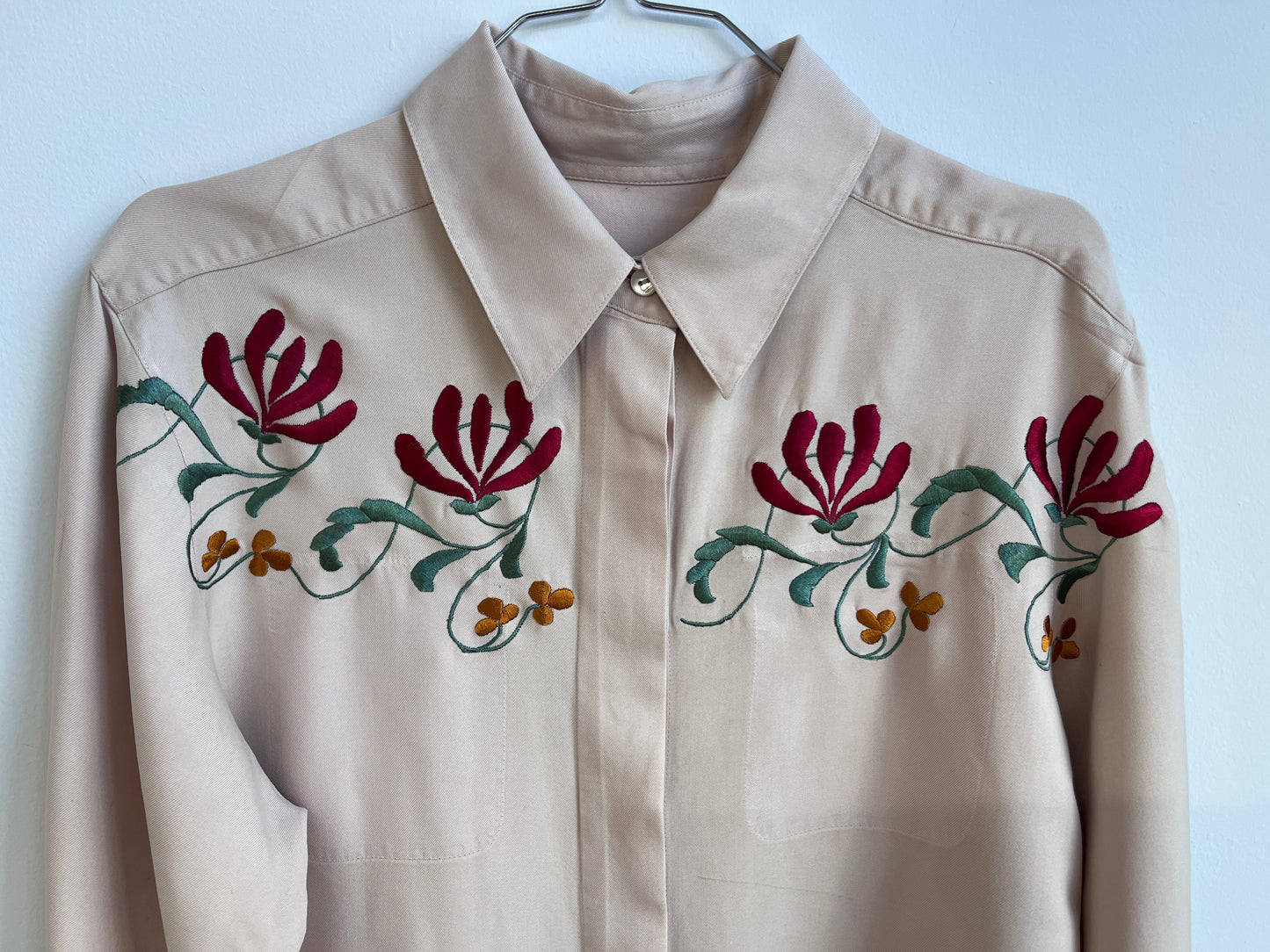 Rose pink silk shirt