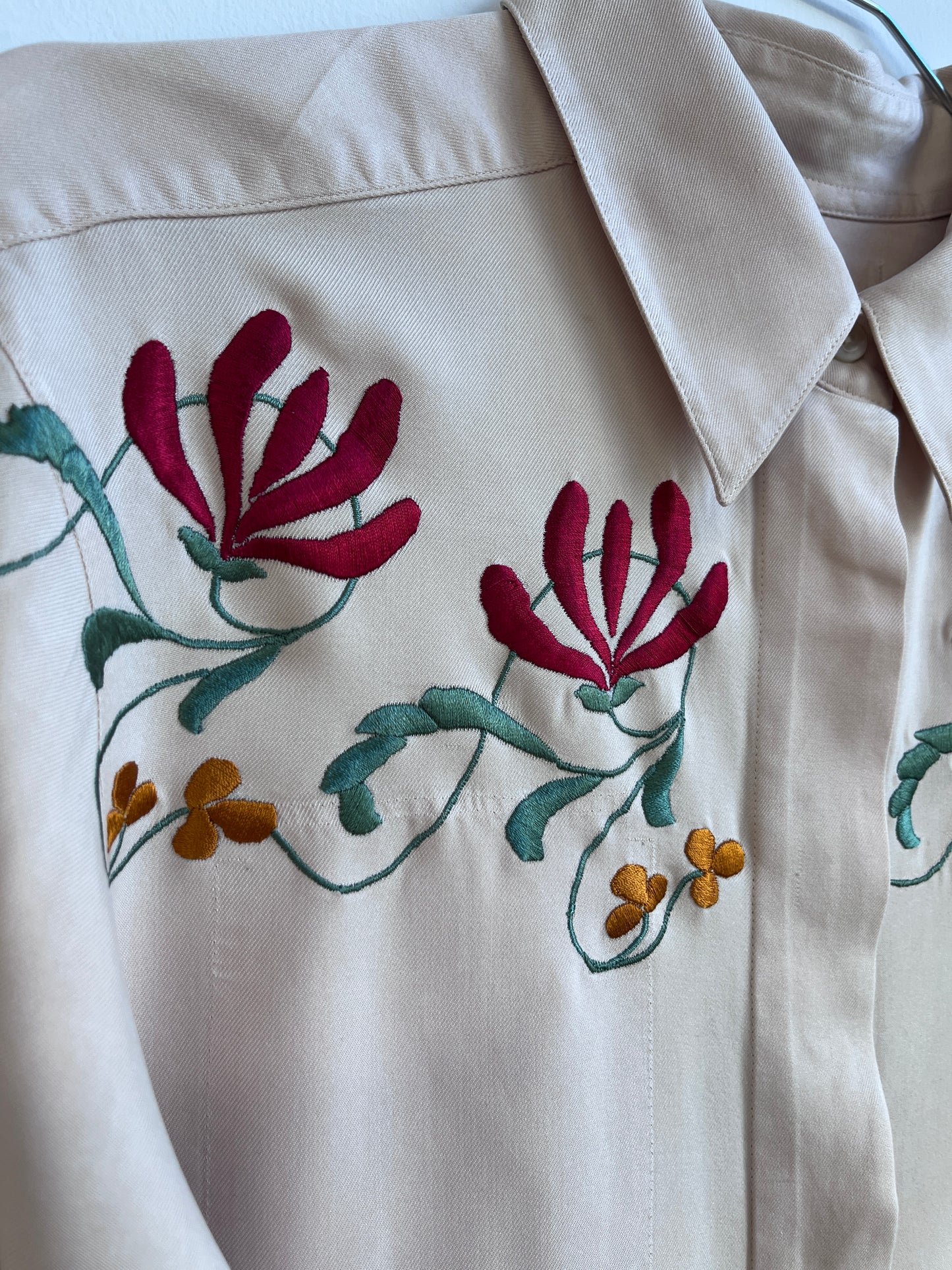 Rose pink silk shirt
