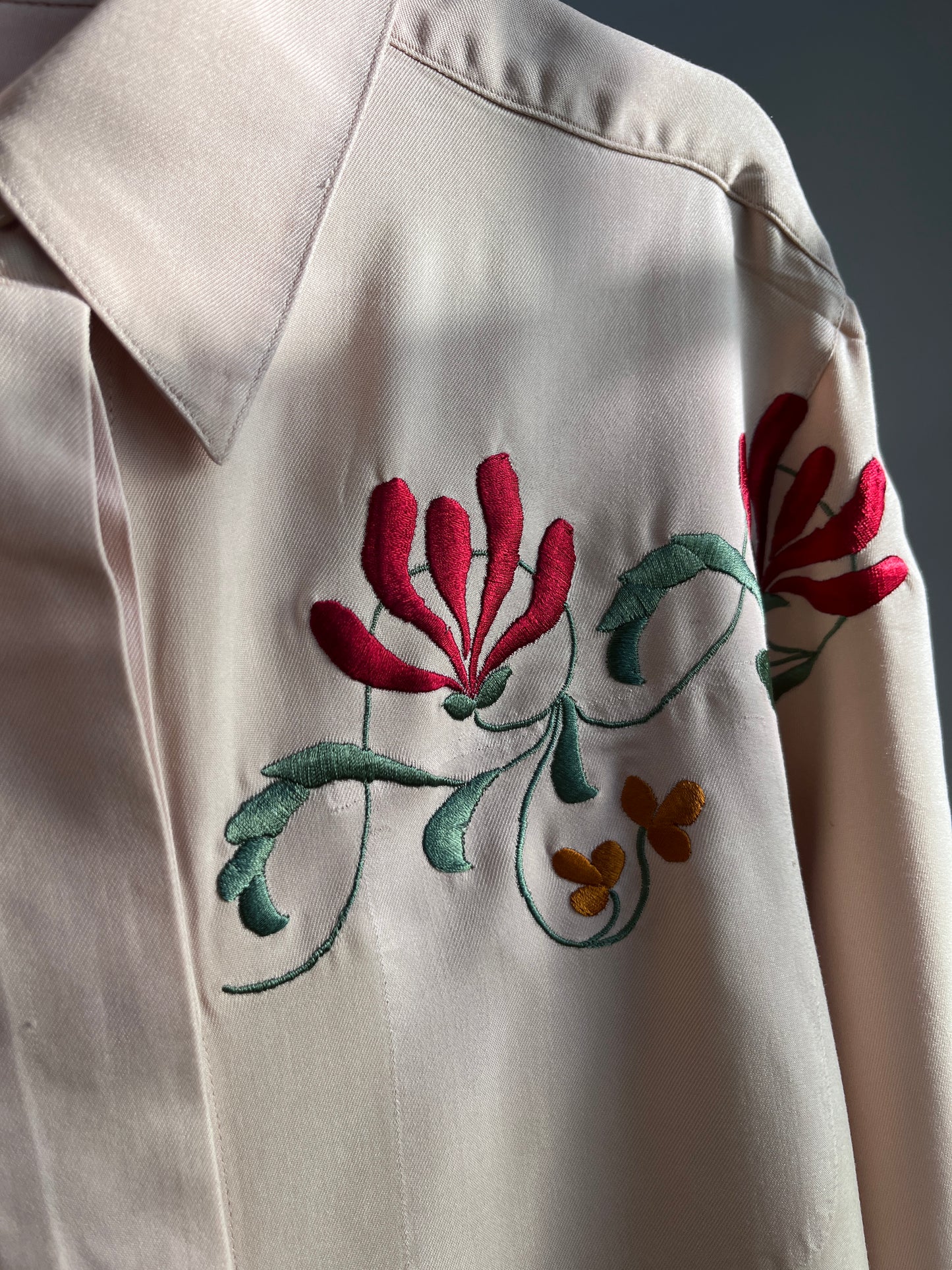 Rose pink silk shirt