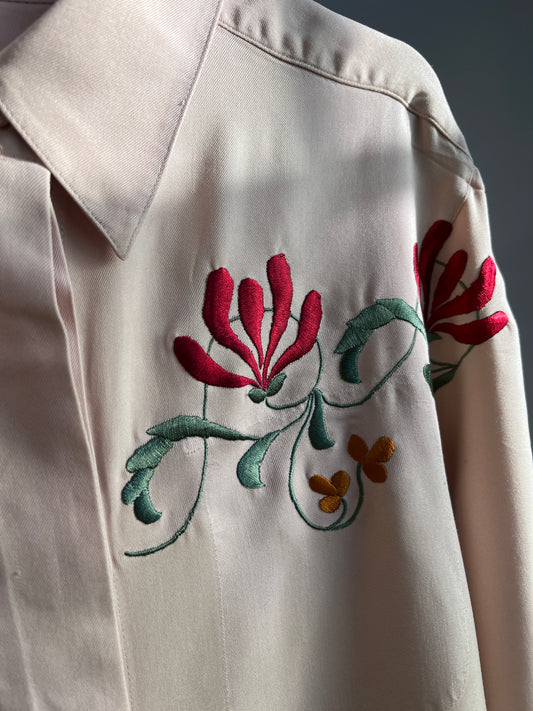 Rose pink silk shirt