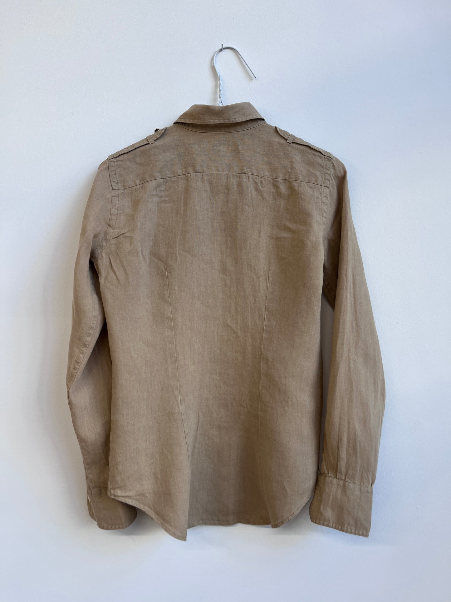 Damn Girl on a linen shirt (Small)